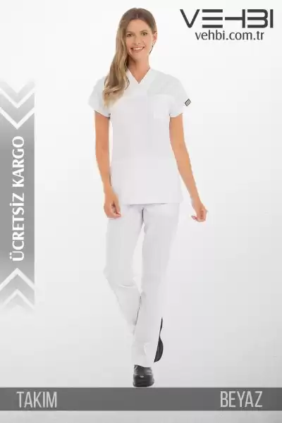 Zarf Yaka Doktor-Hemşire Forma Takım (Alpaka Kumaş-Yarasa Kol-Bayan) Zarf Yaka Doktor-Hemşire Forma Takım (Alpaka Kumaş-Yarasa Kol-Bayan)