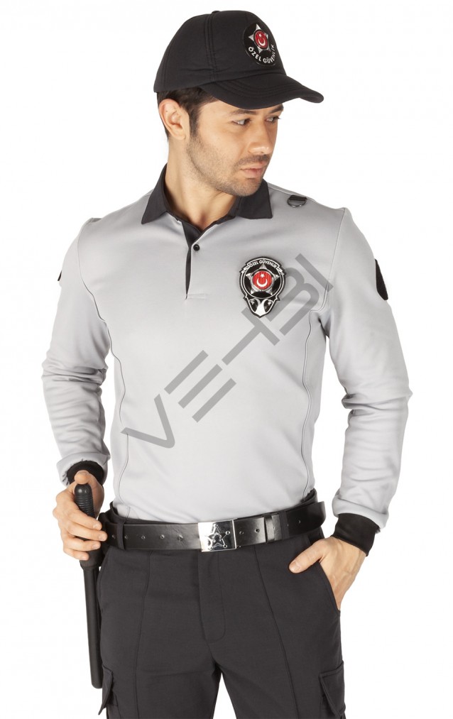 Yeni Tip Kamu Özel Güvenlik Erkek Kışlık Uzun Kol Tişört (İçi Şardonlu) - 3D Arma Hediyeli