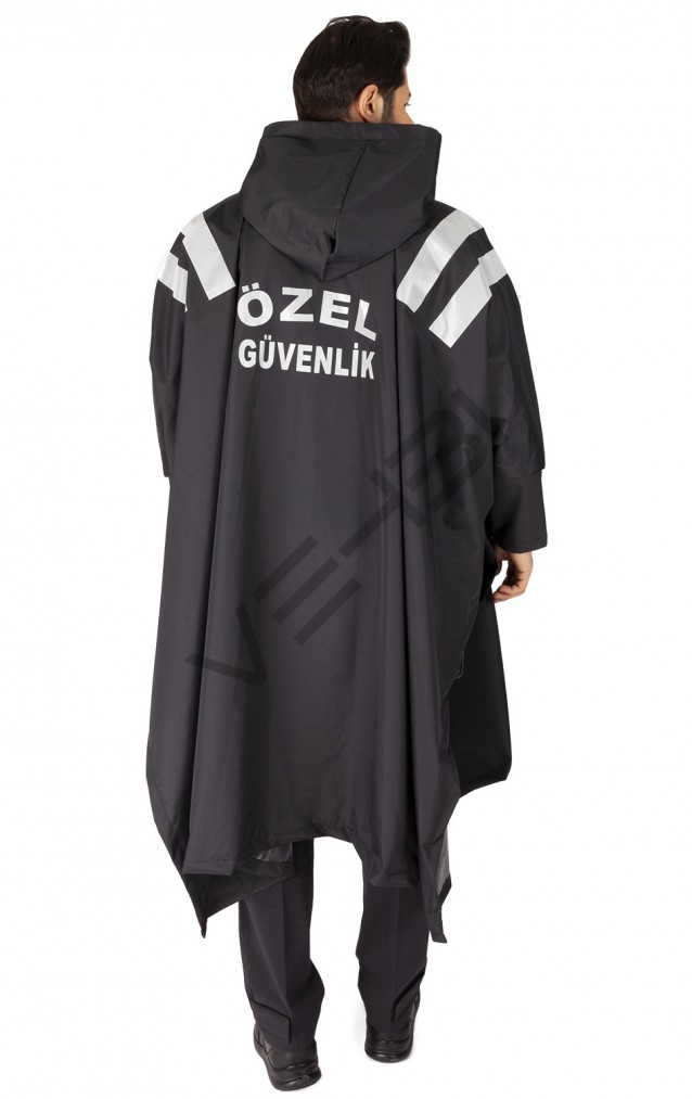 Yeni Tip Kamu Özel Güvenlik Erkek Yağmurluk (Su Geçirmez Panço)