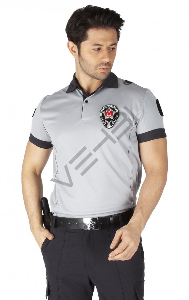 Yeni Tip Kamu Özel Güvenlik Erkek Yazlık Kısa Kol Tişört - 3D Arma Hediyeli