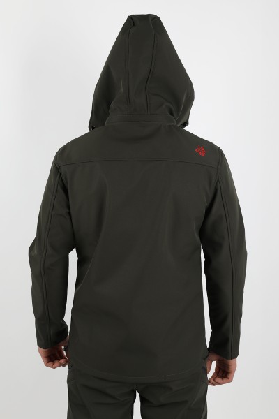 Obrano Outdoor Haki Yeşil Mont Kapüşonlu Softshell