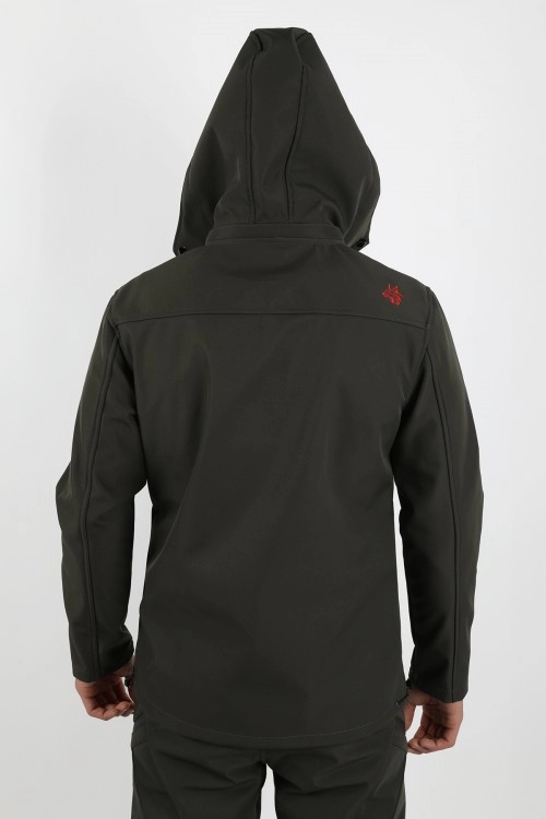 Obrano Outdoor Haki Yeşil Mont Kapüşonlu Softshell