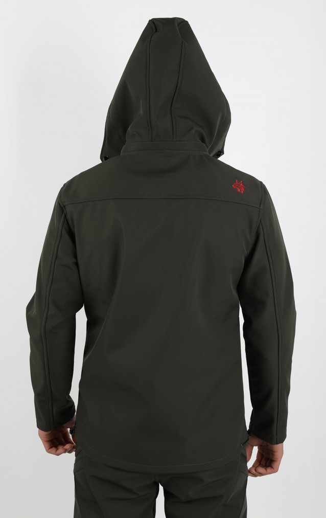 Obrano Outdoor Haki Yeşil Mont Kapüşonlu Softshell