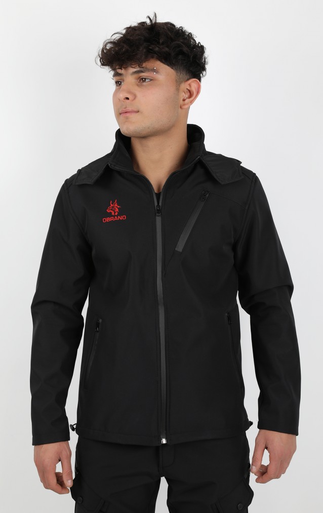 Obrano Outdoor Siyah Mont Kapüşonlu Softshell