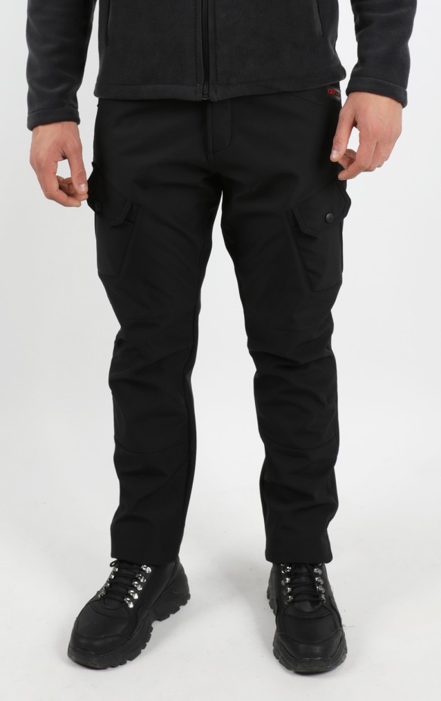 Obrano Outdoor Softshell Tactical Siyah Pantolon Su Rüzgar Geçirmez İçi Polarlı