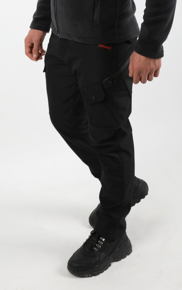 Obrano Outdoor Softshell Tactical Siyah Pantolon Su Rüzgar Geçirmez İçi Polarlı