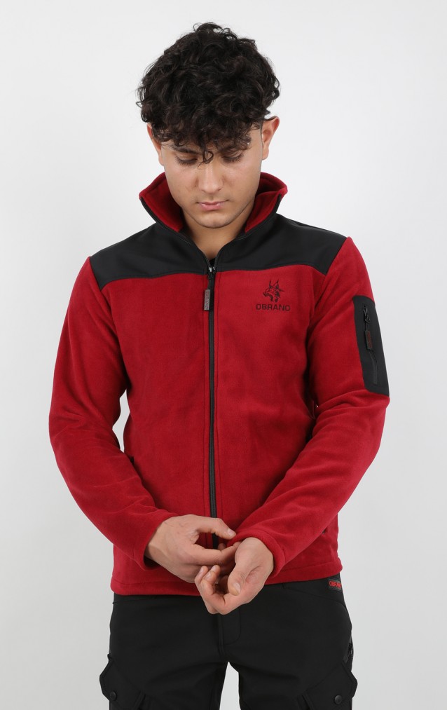 Obrano Outdoor Bordo Polar Ceket Softshell Kumaş Detaylı Tactical