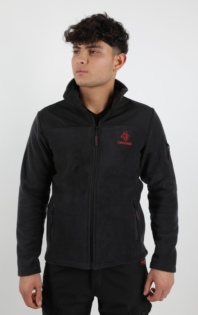 Obrano Outdoor Füme Polar Ceket Softshell Kumaş Detaylı Tactical