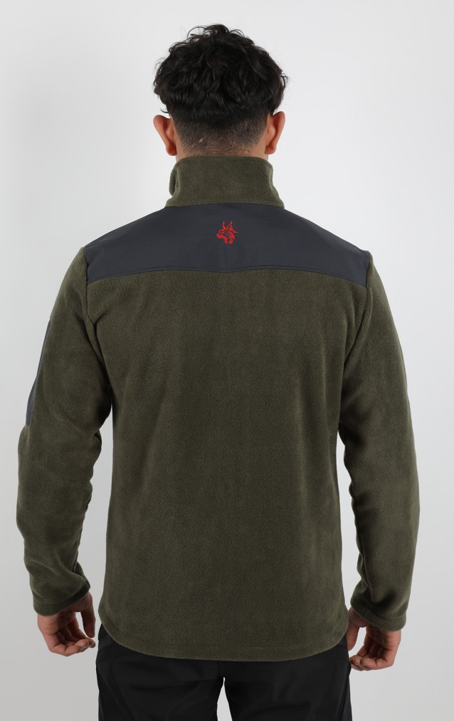Obrano Outdoor Haki Yeşil Polar Ceket Softshell Kumaş Detaylı Tactical