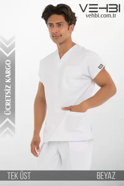 V Yaka Doktor-Hemşire Forma Üst (Alpaka Kumaş-Dr Greys-Erkek) V Yaka Doktor-Hemşire Forma Üst (Alpaka Kumaş-Dr Greys-Erkek)