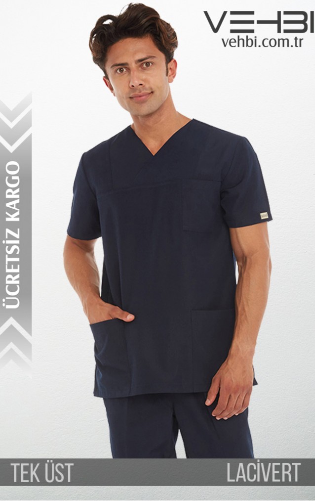 Zarf Yaka Doktor-Hemşire Forma Üst (Terikoton Kumaş-Klasik Kol-Erkek)