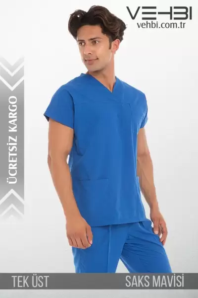Zarf Yaka Doktor-Hemşire Forma Üst (Terikoton Kumaş-Yarasa Kol-Erkek) Zarf Yaka Doktor-Hemşire Forma Üst (Terikoton Kumaş-Yarasa Kol-Erkek)