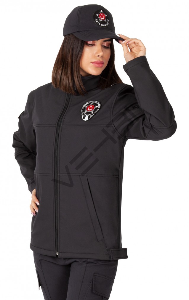 Yeni Tip Kamu Özel Güvenlik Kadın Softshell Mont - 3D Arma Hediyeli