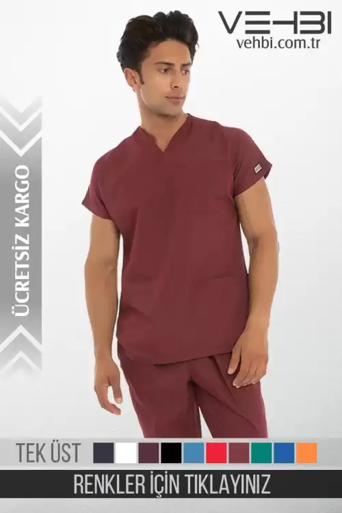Zarf Yaka Doktor-Hemşire Forma Üst (Alpaka Kumaş-Yarasa Kol-Erkek)