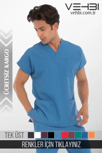 Zarf Yaka Doktor-Hemşire Forma Üst (Terikoton Kumaş-Yarasa Kol-Erkek) Zarf Yaka Doktor-Hemşire Forma Üst (Terikoton Kumaş-Yarasa Kol-Erkek)